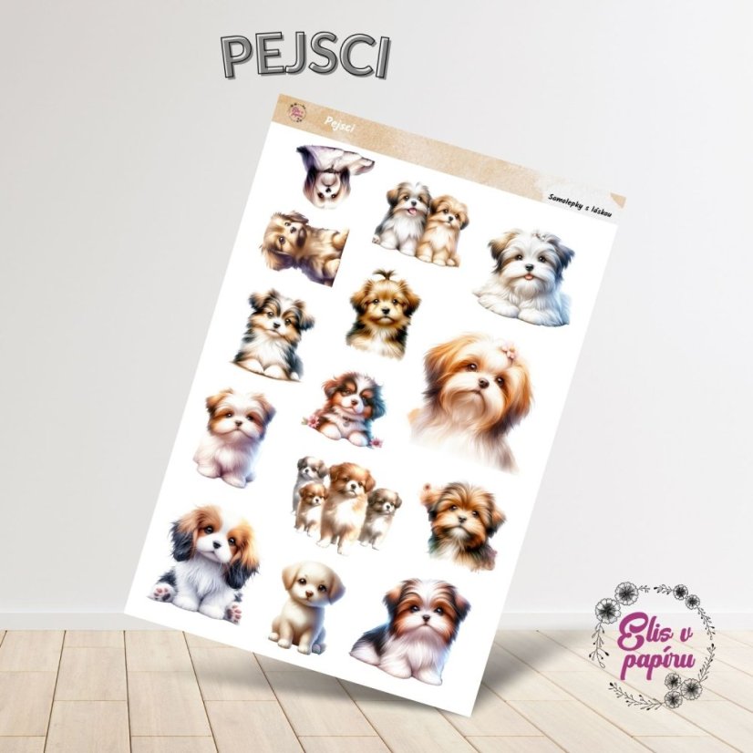 Roztomilé samolepky s pejsky pro tvůj diář, bujo nebo scrapbook. Přidej do svého plánování trochu psí radosti a roztomilosti.