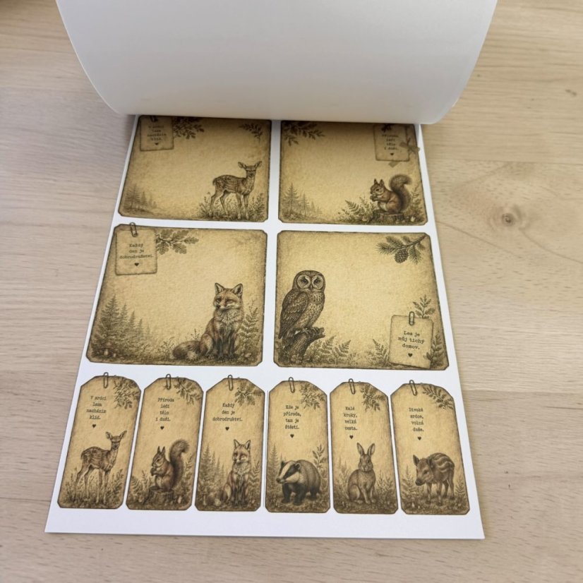 Lesní zvířátka | Sada na journaling a scrapbook