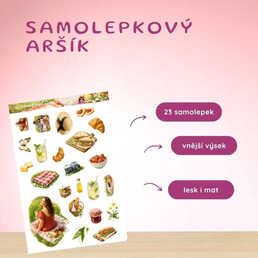 Květnový piknik v trávě | Měsíční samolepkový kit | 2026