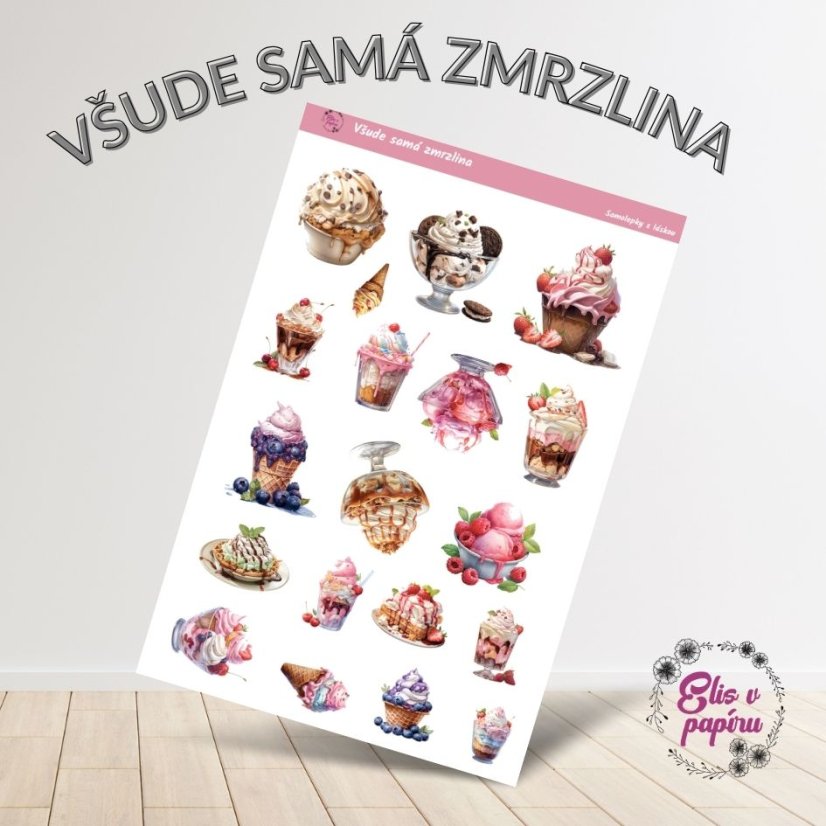 Samolepky plné zmrzlin od Elis v papíru