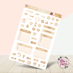 Béžová sada pro produktivitu | Samolepky do diáře