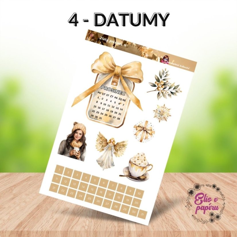 Zlatý prosinec | Samolepky do diáře | 2025