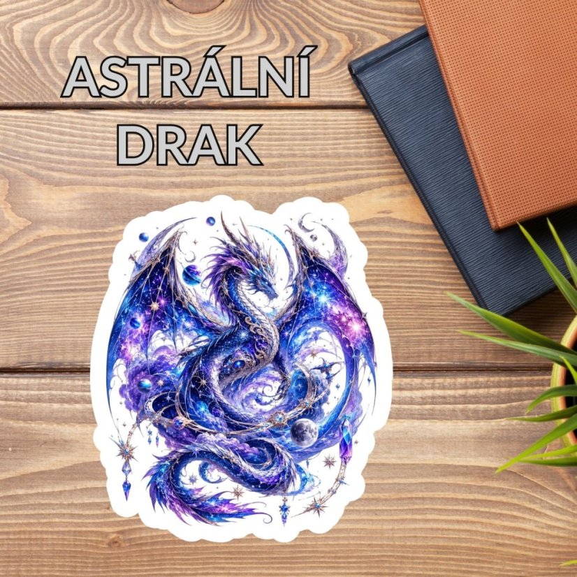 Astrální drak | Maxi kusová samolepka pro diář i scrapbook