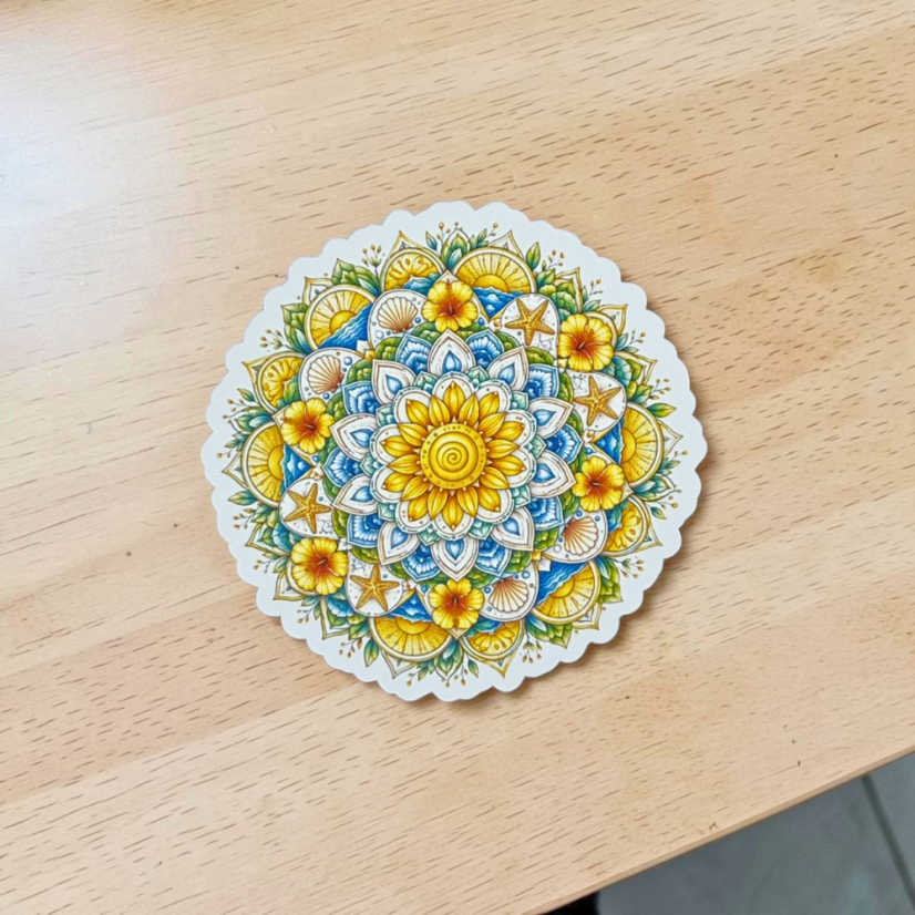 Letní mandala | Maxi kusová samolepka pro diář i scrapbook