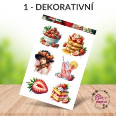 Jahodový červen | Měsíční samolepkový kit