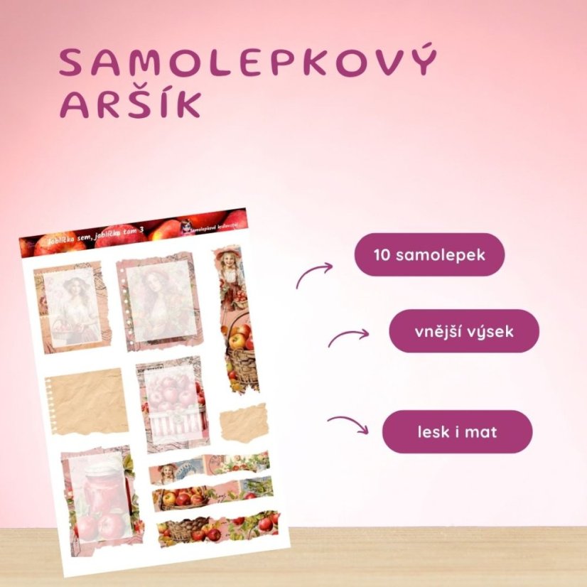 Jablíčka sem, jablíčka tam 3 | Samolepky do diáře
