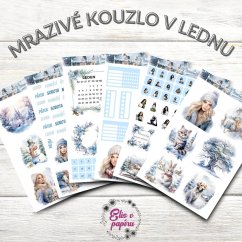 Mrazivé kouzlo zimy v lednu | Měsíční samolepkové kity do diáře | 2025