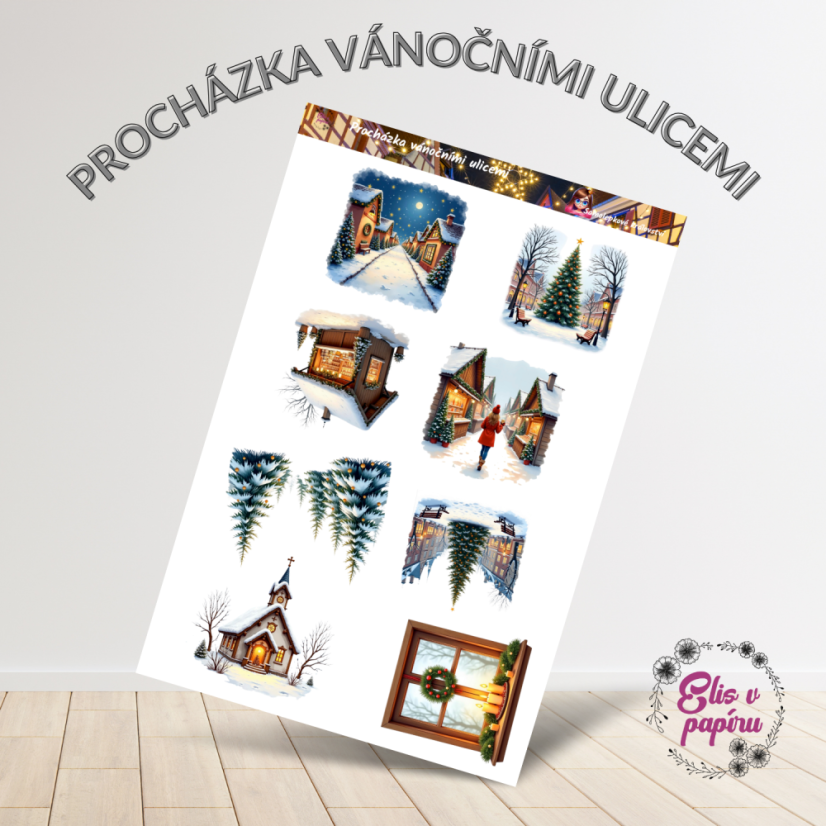 Procházka vánočními ulicemi | Samolepky do diáře