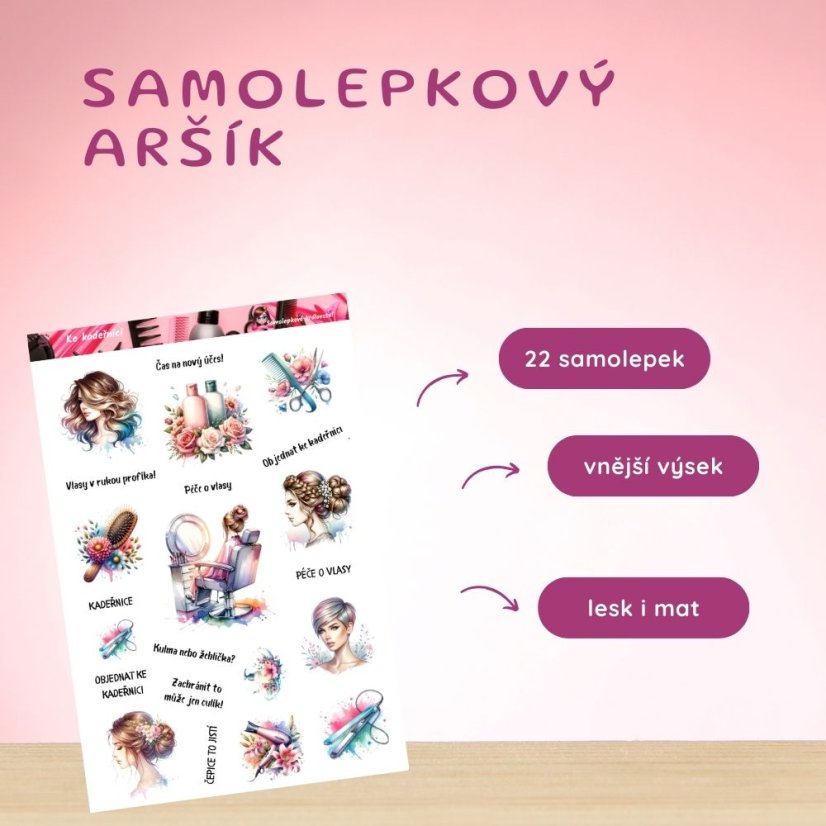 Ke kadeřnici | Samolepky do diáře
