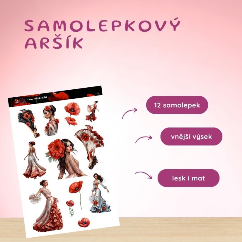 Tanec vlčích máků | Samolepky do diáře