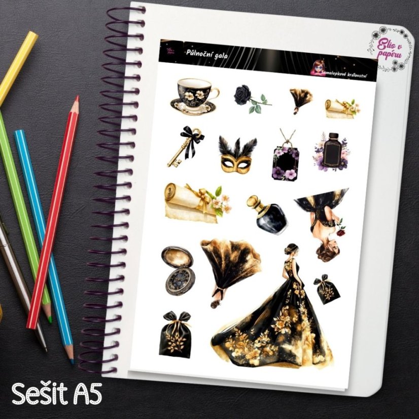 Půlnoční gala | Samolepky do diáře