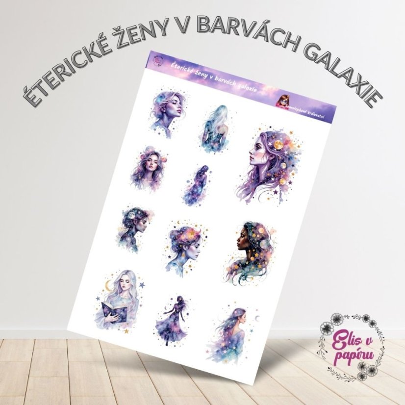 Éterické ženy v barvách galaxie | Samolepky do diáře