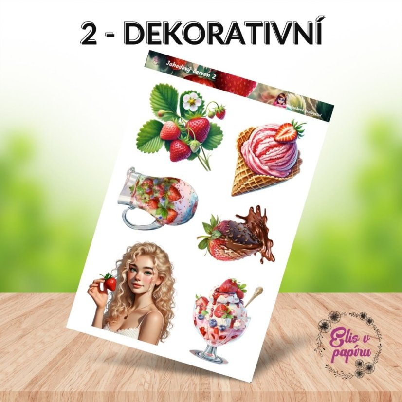 Jahodový červen | Měsíční samolepkový kit