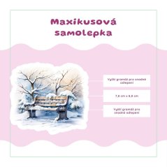 Zasněžená lavička | Samolepka do diáře