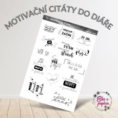 Motivační citáty, samolepky do diáře, inspirativní citáty, české samolepky, diářové samolepky, plánování, bujo, journaling, deník, scrapbook, diářování.