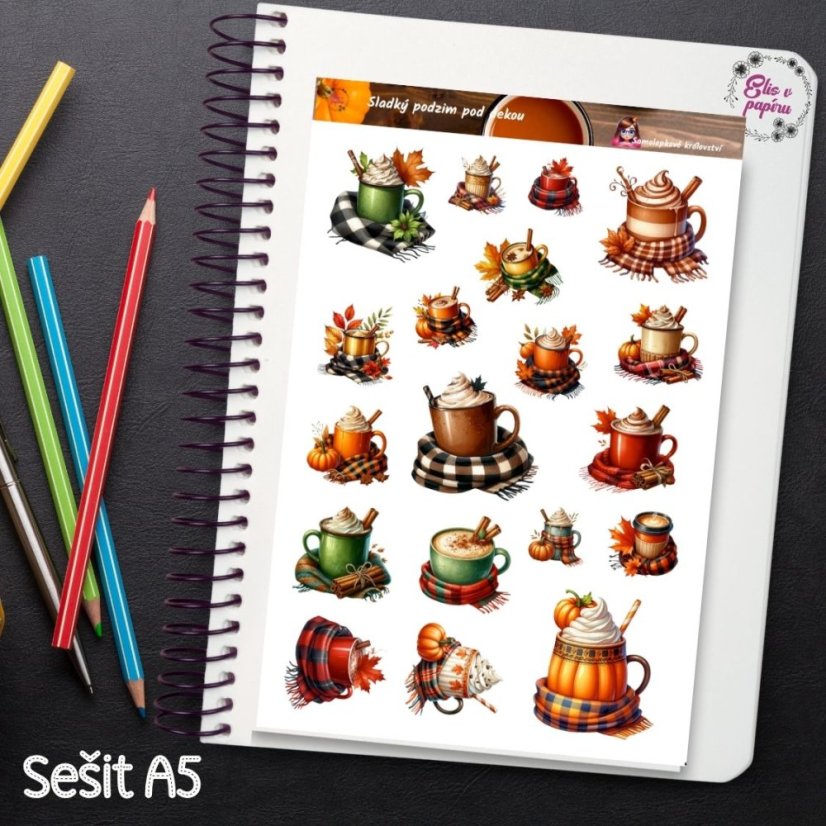 Sladký podzim pod dekou | Samolepky do diáře