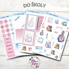 Samolepky do diáře od Elis v papíru s motivem školy v pastelových barvách - samolepky 