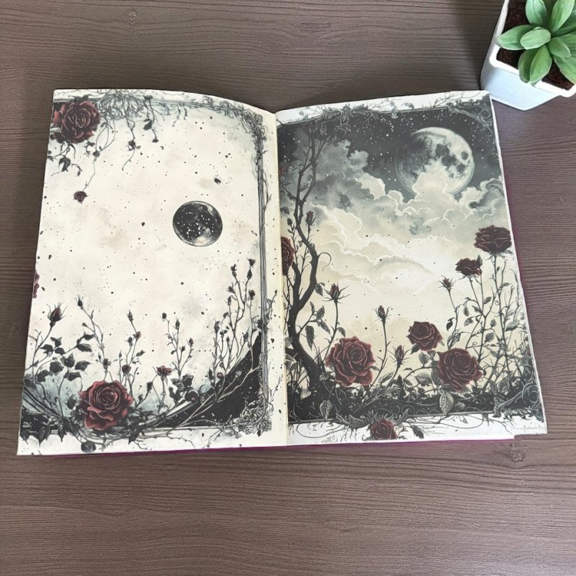 Vintage sešit Gotická růže