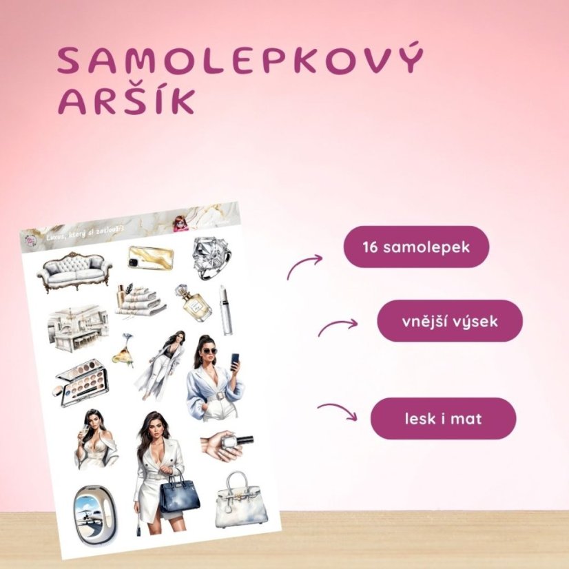 Luxus, který si zasloužíš | Samolepky do diáře