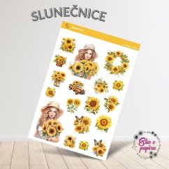 Samolepky do diáře s motivy slunečnic od Elis v papíru. Vhodné i na journaling nebo scrapbooking. Samolepky do diáře s motivy slunečnic od Elis v papíru. Vhodné i na journaling nebo scrapbooking.