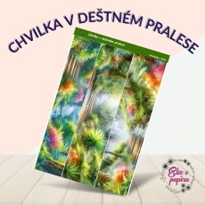 Samolepky do diáře Deštný prales, zelená, příroda, exotika, diářové samolepky, plánování, bujo, papírové samolepky, scrapbook.