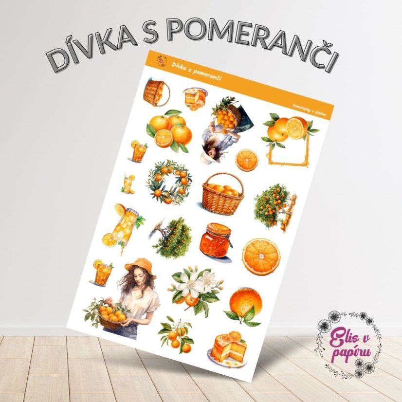 Samolepky do diáře s motivem pomerančů od Elis v papíru.
