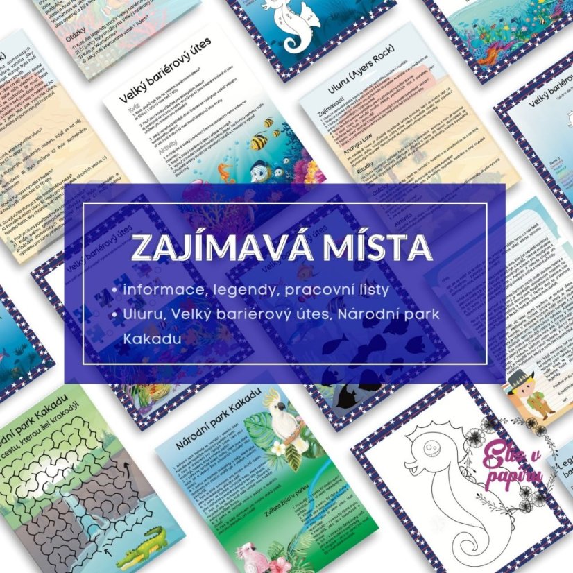 Cesta kolem světa do Austrálie - komplexní materiál plný pracovních listů, receptů, informací a nechybí i venkovní stezka