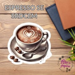 Espresso se srdcem | Samolepky do diáře