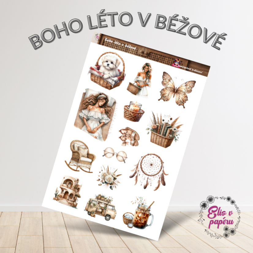 Boho léto v béžové | Samolepky do diáře
