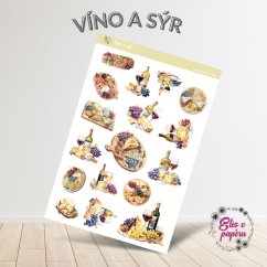 Diářové samolepky plné vína a sýru od Elis v papíru Diářové samolepky plné vína a sýru od Elis v papíru