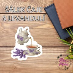 Šálek čaje s levandulí | Samolepka do diáře