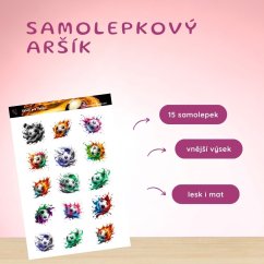 ⚽ Arch samolepek s fotbalovými míči v ohnivých a barevných efektech – ideální pro sportovní nadšence!