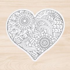 Srdce | Omalovánka | Velká vybarvovací samolepka