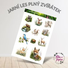 Jarní les plný zvířátek | Samolepky do diáře