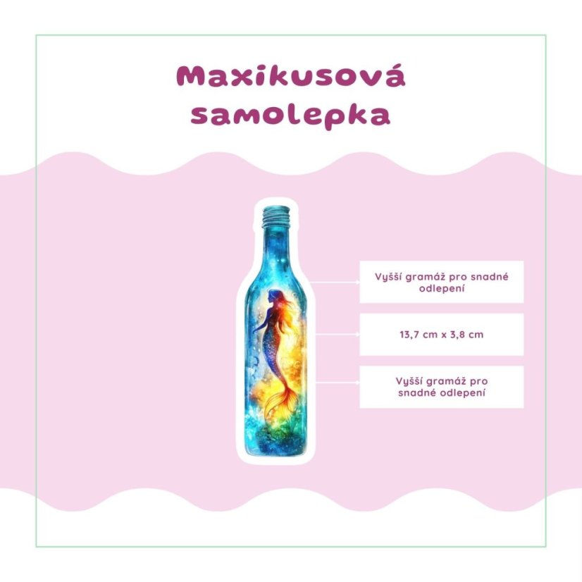 Mořská panna v láhvi | Samolepka do diáře | Limitka