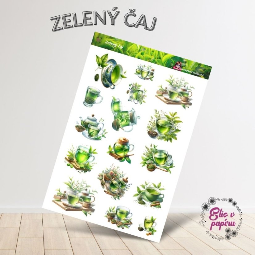 Zelený čaj | Samolepky do diáře