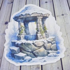 Zasněžená studna | Samolepka do diáře