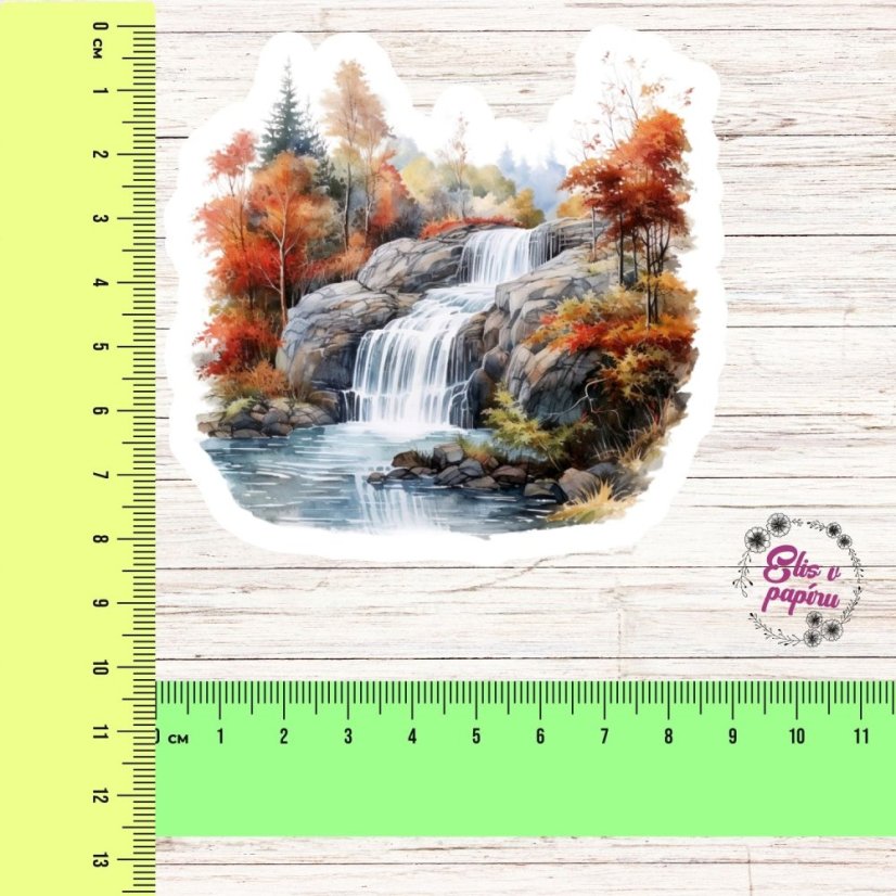 Podzimní vodopád | Samolepka do diáře