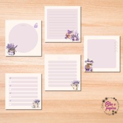 Elegantní trhací bloček s motivem levandule - jednotlivé motivy stránek Elegantní trhací bloček s motivem levandule - jednotlivé motivy stránek