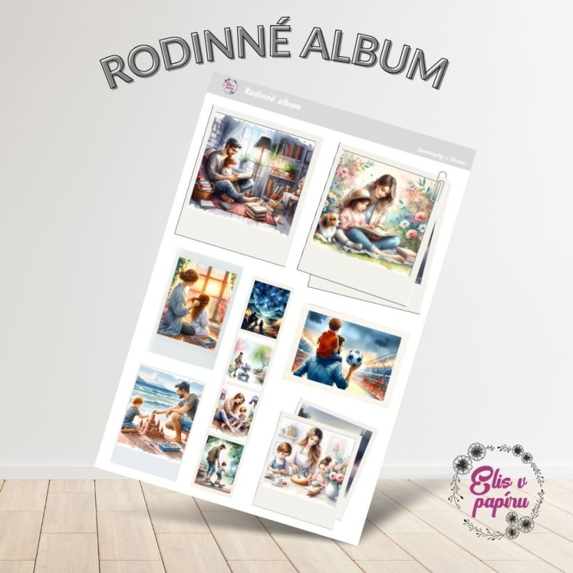 Samolepky do vzpomínkové knížky, rodinného alba i diáře nebo deníku od Elis v papíru ve stylu instax fotek