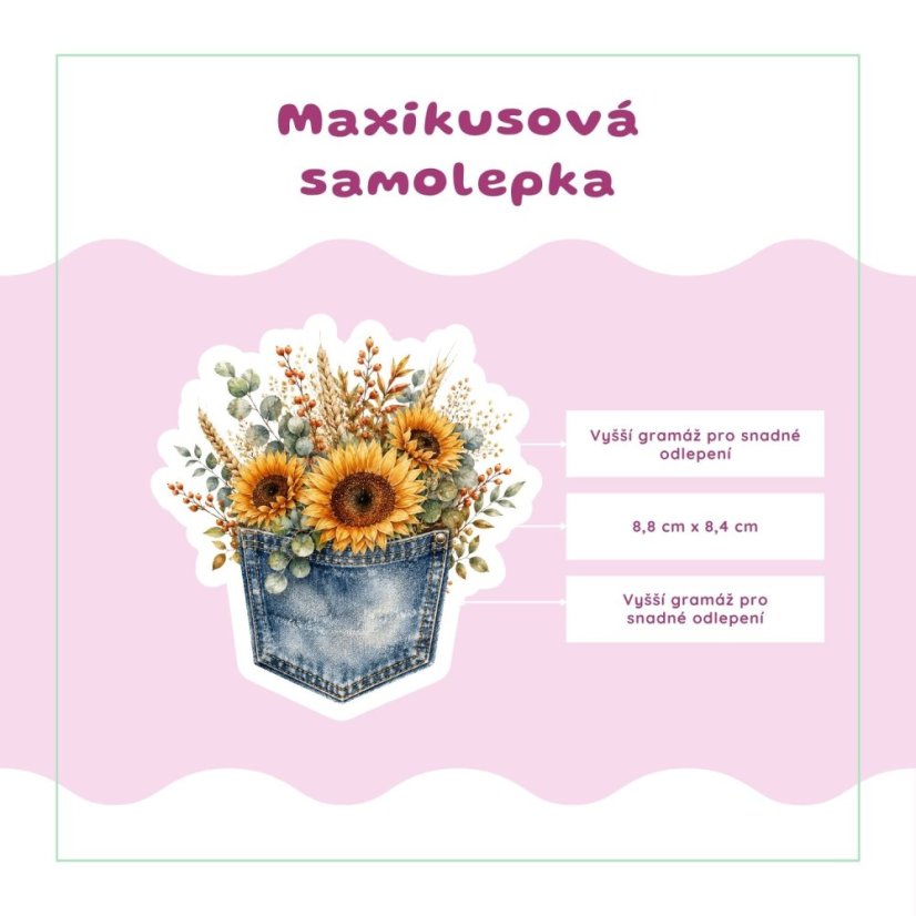 Kapsa plná květin | Maxi kusová samolepka pro diář i scrapbook