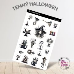 Diářové samolepky vhodné na Halloween s motivem mrtvých nevěst, čarodějek a upírů.