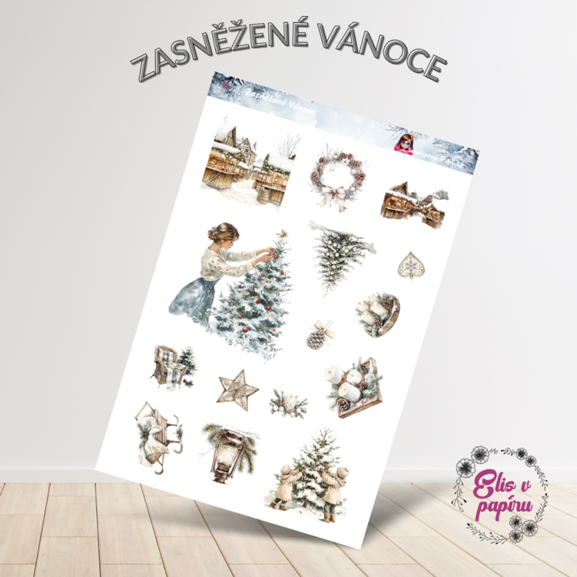 Zasněžené Vánoce | Samolepky do diáře