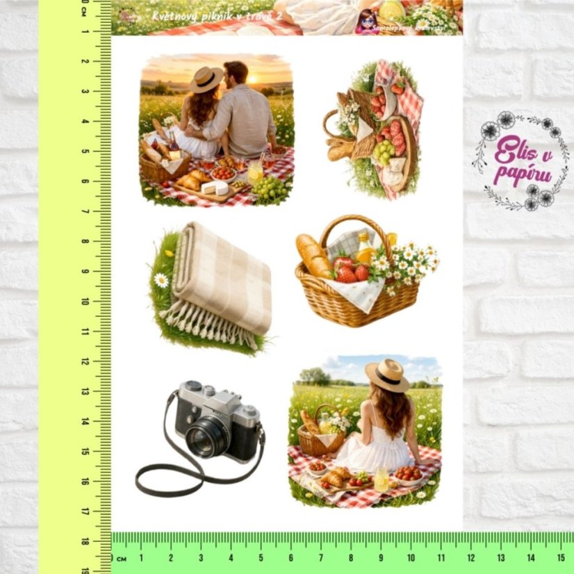 Květnový piknik v trávě | Měsíční samolepkový kit | 2026