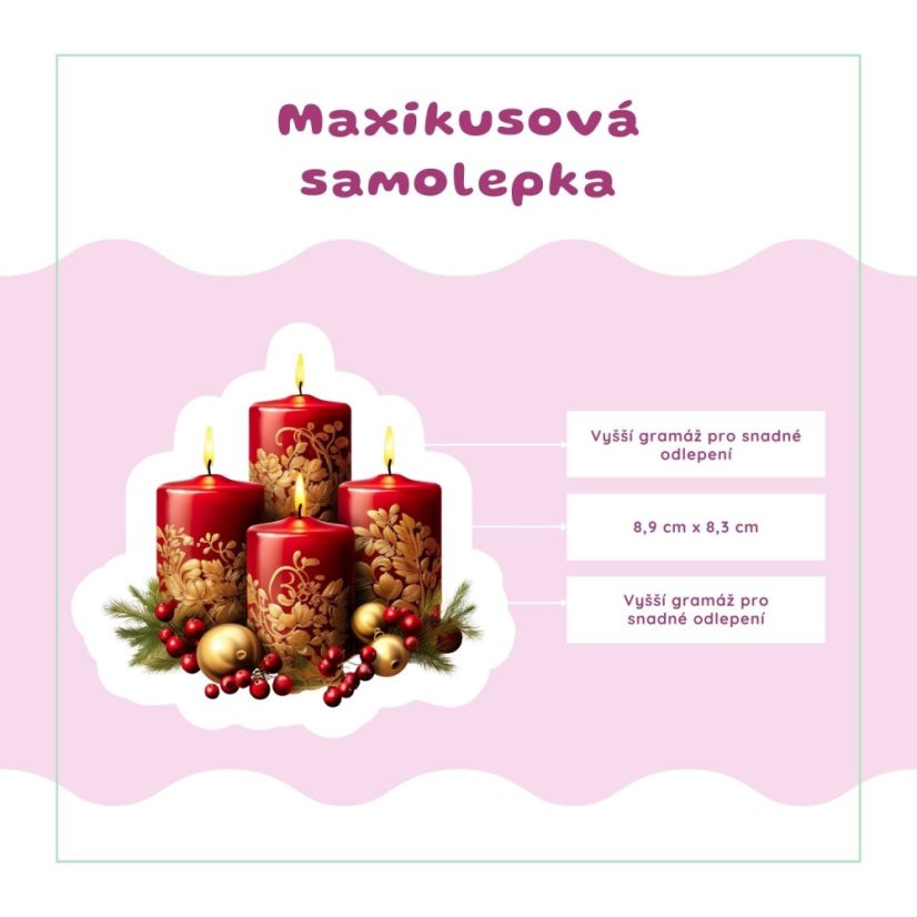 Klid přichází se svíčkami | Samolepka do diáře