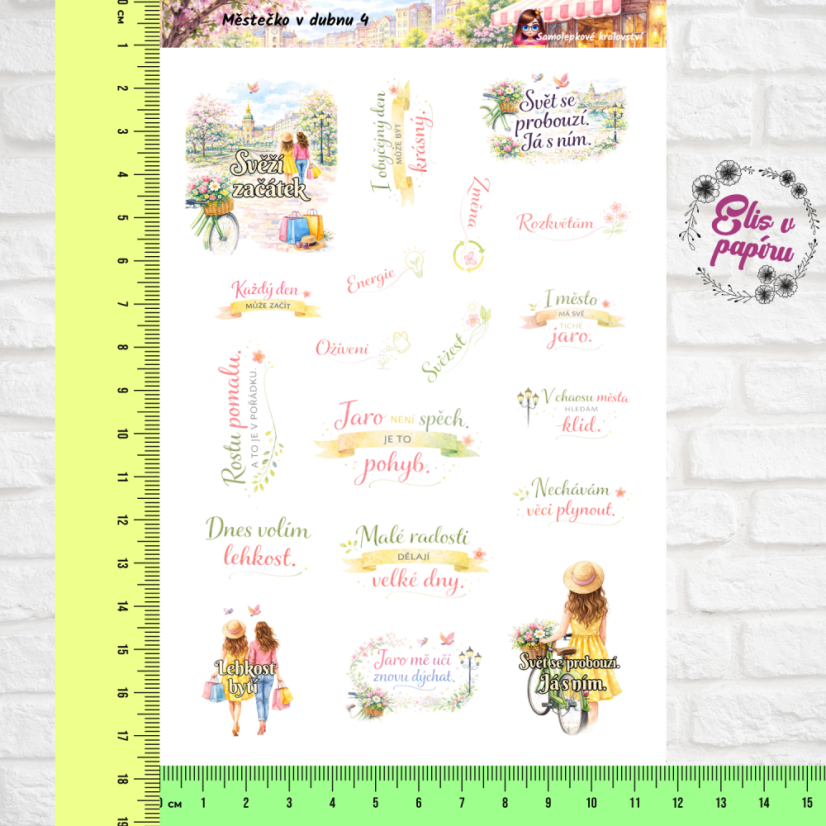 Městečko v dubnu | Měsíční samolepkový kit | 2026