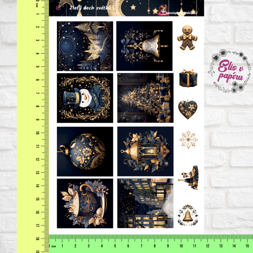 Zlatý dech svátků | Samolepky do diáře - obrázkové boxy