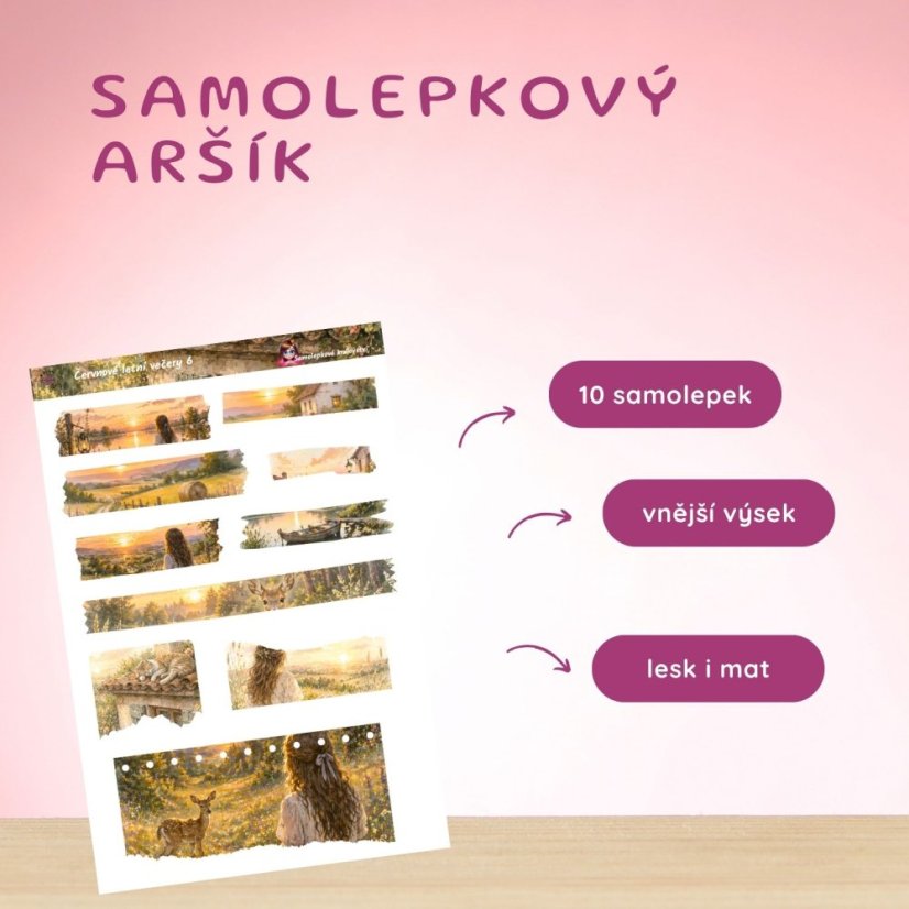 Červnové letní večery | Měsíční samolepkový kit | 2026