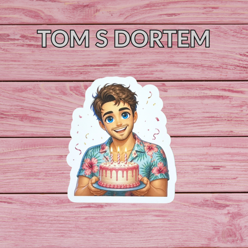 Tom s dortem | Maxi kusová samolepka pro diář i scrapbook