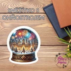 Sněžítko s ohňostrojem | Maxi kusová samolepka pro diář i scrapbook